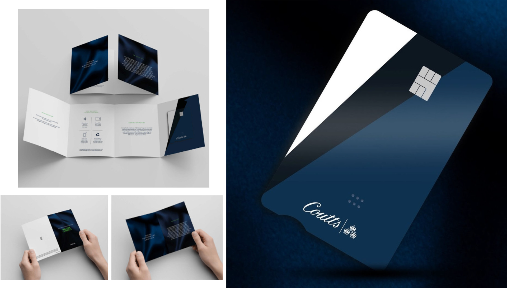Coutts dark blue card with crown emblem.